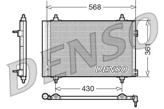 Радіатор, конденсор кондиціонера DS DS, CITROßN DS5, DENSO (DCN07008)