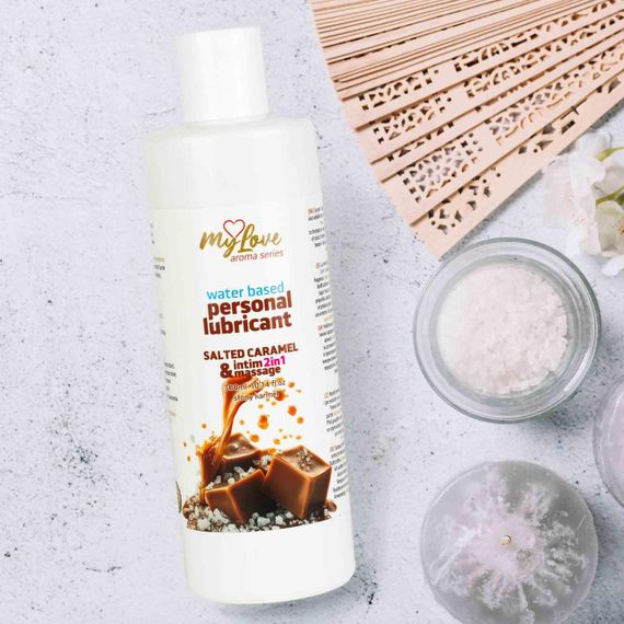 2в1 лубрикант та масажний гель - MyLove Aroma Series Intim&Massage Salted Caramel, 300 мл Sex Aura | Зображення 2