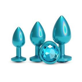 Набір анальних пробок NS Novelties Rear Assets - Trainer Kit - Iridescent Teal - Teal Gem Sex Aura