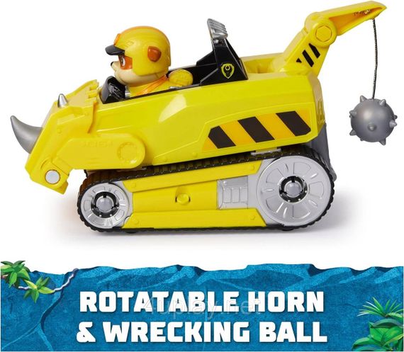 Щенячий патруль у джунглях Машина носоріг та фігурка Кремез Оригінал Paw Patrol Jungle Pups Rubble Rhino Vehicle | Зображення 3