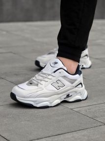 Кросівки New Balance  замш/шкіра/3D сітка колір білий, чорний