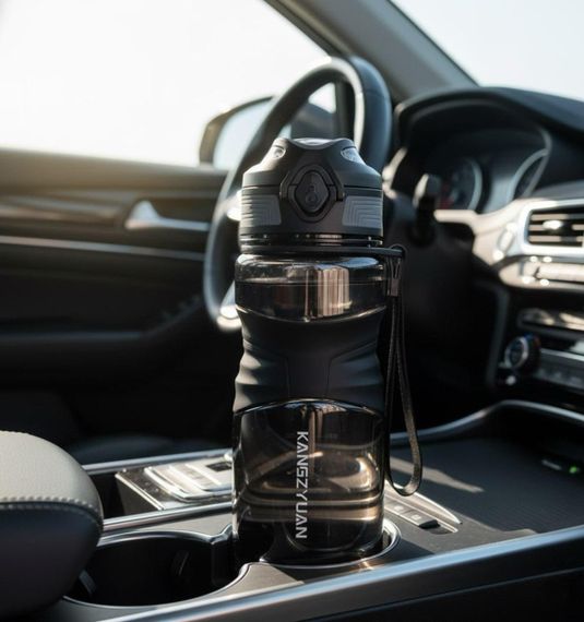 Бутылка KANGZYUAN 450 мл - Черная Tritan BPA-free, ударопрочная, спортивная с эргономичной крышкой | Зображення 9