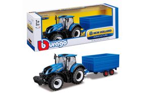 Модель Bburago Farm — трактор New Holland T7.315 з фронтальним навантажувачем (синій, 1:32) (18-31632)