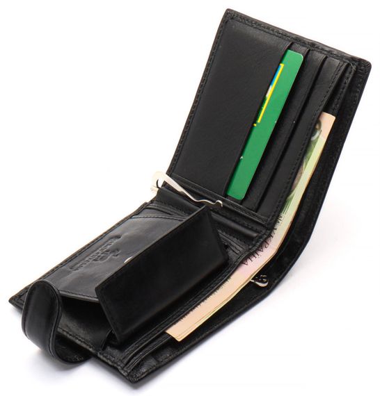 Чорне шкіряне чоловіче портмоне із затискачем для грошей Marco Coverna MC-2006H-1 | Зображення 5