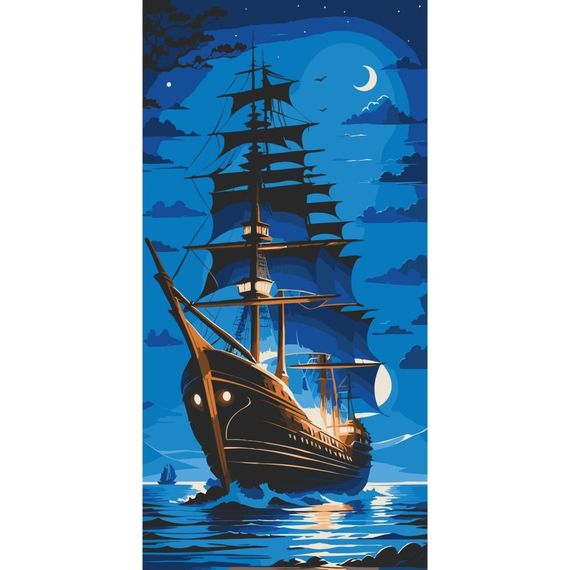 Картина за номерами "Перлина ночі" 10566-AC 40x80 см