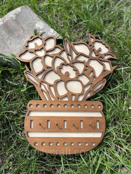 Настенная ключница из дерева Деревянный органайзер для ключей Держатель для хранения Персонализация | Зображення 5