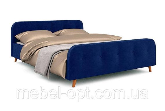 Ліжко двоспальне Skandi 160x200 см колір Синій тканина рогожка, в скандинавському стилі | Зображення 1