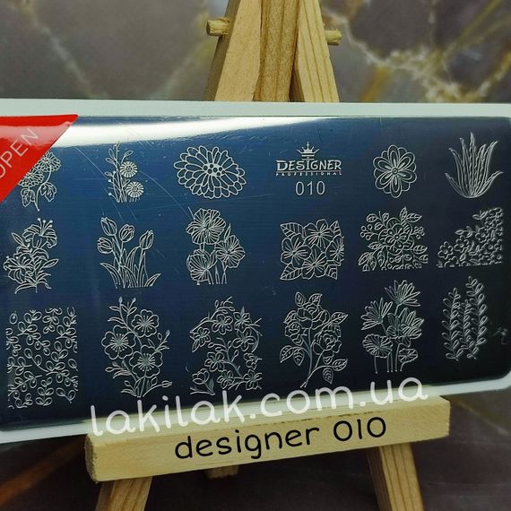 Пластина 010 для стемпінгу Designer Professional (12х6см)
