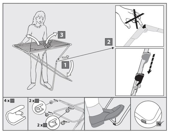 Сушарка для білизни підлогова Casa Si Kolibri 18m Black (CS42191C06E) | Зображення 3