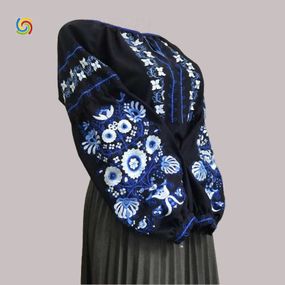 Рубашка Украинская вышиванка 026117 цвет чёрный размер L/XL