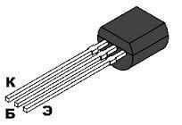 КТ503Б транзистор NPN (350 мА 40В) (h21е: 80-240) 0,35 W (ТО92)
