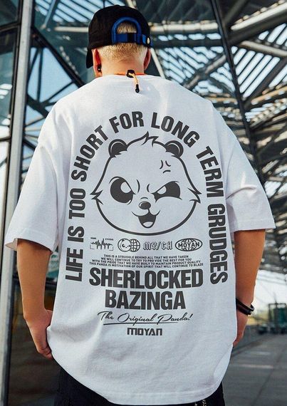 Футболка мужская с принтом повседневная M Белая