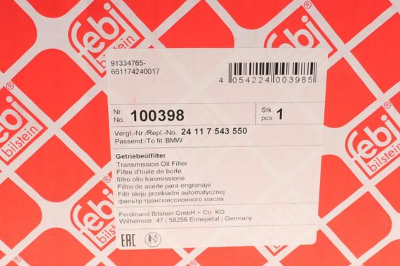 Фильтр АКПП BMW 7 E65 E66 E67 X3 E84 3.0 05-08 X5 E53 E70 3.0-4.8 03-13 X6 E71 E72 4.4 09-14 100398 | Зображення 4