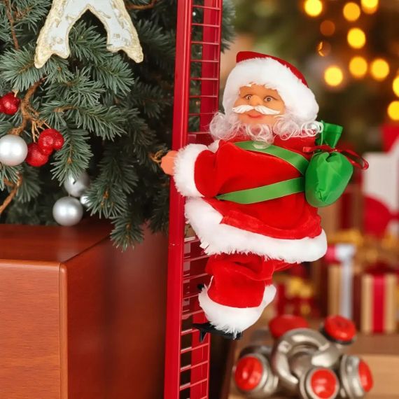Игрушка Дед Мороз, на лестнице CX-5 музыкальная новогодняя игрушка | Зображення 1