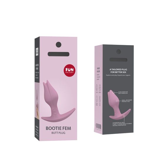 Анальная пробка Fun Factory BOOTIE FEM, фиолетовая, в виде бутона, диаметр 2,9 см, тонкий ограничитель | Зображення 3