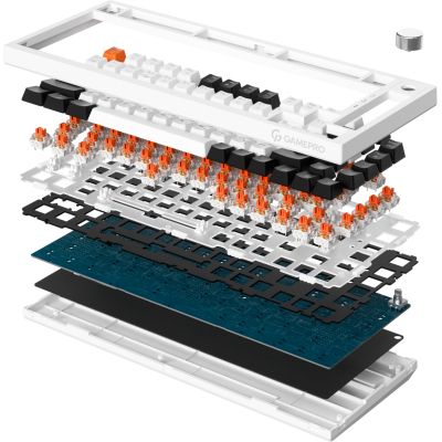 Клавиатура GamePro Asgard Valhalla MK160W Pro 75 RGB Wireless/Bluetooth/USB White (MK160W Pro) | Зображення 9