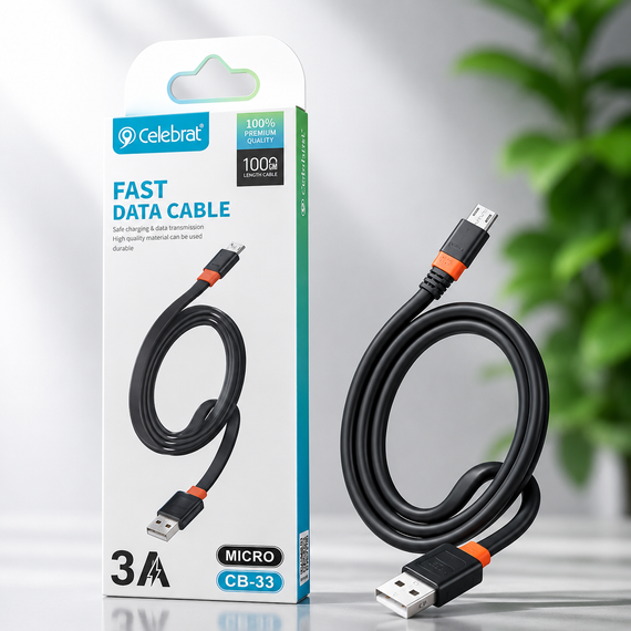 Кабель USB- Lightning CB 33 CELEBRAT / Кабель плоский USB-Lightning | Зображення 2