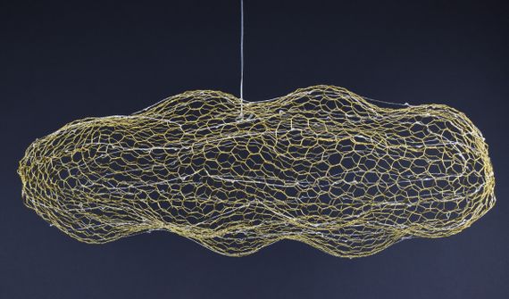 Люстра світлодіодна підвісна LED світильник для квартири на стелю лед 27656 Золото 25-200х55х150 см. | Зображення 3