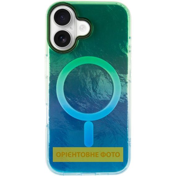 Чохол TPU Shiny Mountain (MagFit) для Apple iPhone 17 (6.3") Green / Blue | Зображення 1