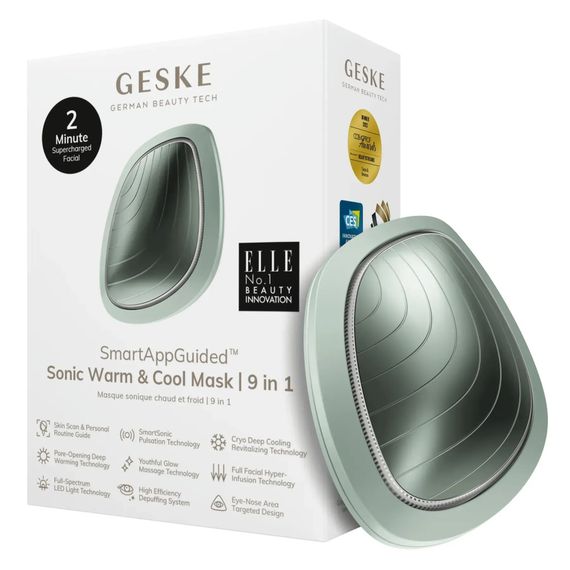 Ультразвукова маска тепло та холод GESKE Sonic Warm&Cool Mask 9в1 white, Зелений