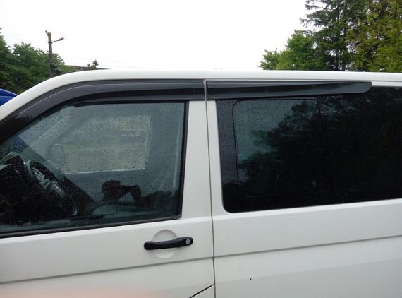 Ветровики (4 шт, Sunplex Sport) для Volkswagen T5 Transporter 2003-2010 гг | Зображення 6