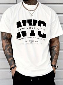 Футболка мужская с принтом повседневная XL Белая