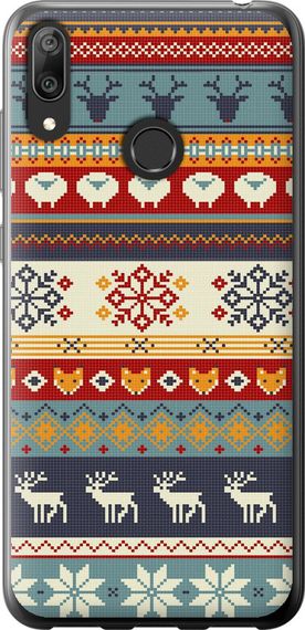 Чехол на Huawei Y7 2019 Рождественский орнамент "3303u-1638-17620"
