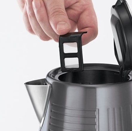 Чайник Russell Hobbs 25240-70 Geo Steel, 2400 Вт, 1,7 л, откидная крышка, подсветка, черный (25240-70) | Зображення 2