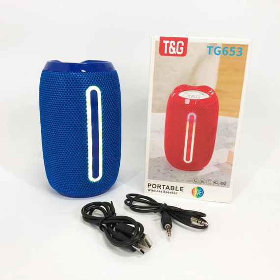 Портативна Bluetooth-колонка TG653 USB з ремінцем. UC-993 Колір: синій | Зображення 6