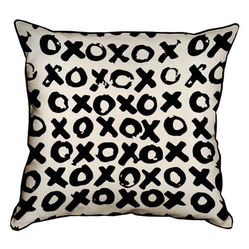 Подушка с мешковины Крестики-нолики 45x45 см (45PHB_22L003)