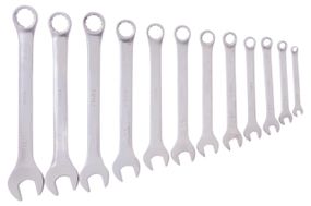 Набор ключей рожково-накидных CrV 1/4", 5/16", 3/8", 7/16", 1/2", 9/16", 5/8", 11/16", 3/4", 13/16", 7/8",