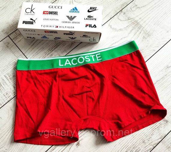 Мужские Трусы боксеры Lacoste  трусы Лакоста  - Красный цвет