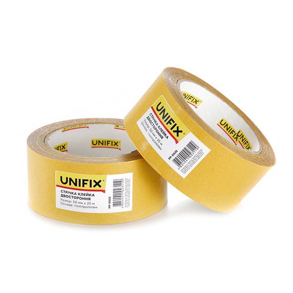 Лента клейкая двухсторонняя на полипропиленовой основе 50мм*25м UNIFIX