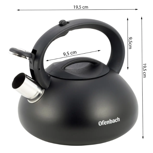 Чайник 2,5л нержавіюча сталь зі свистком з нейлоновою ручкою 100302 KAMILLE | Зображення 5