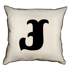 Подушка с мешковины Letter J 45x45 см (45PHB_ABC019_WH)