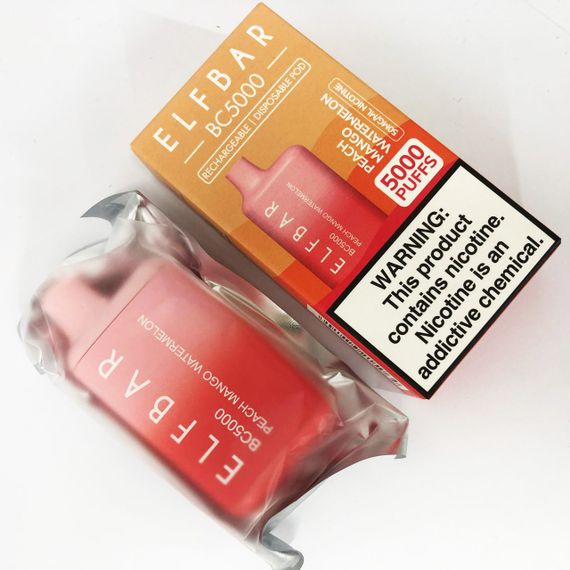 Elf Bar BC5000 смак Персик Манго Кавун (Peach Mango Watermelon) | Зображення 1