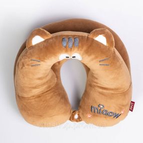 Подушка для шеи Miaow U-образная двойная, коричневый HP-56-27BR