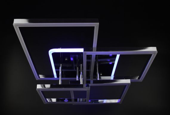 Люстра світлодіодна стельова LED світильник для квартири на стелю лед з пультом 26185 Хром 17х56х71 см. | Зображення 7