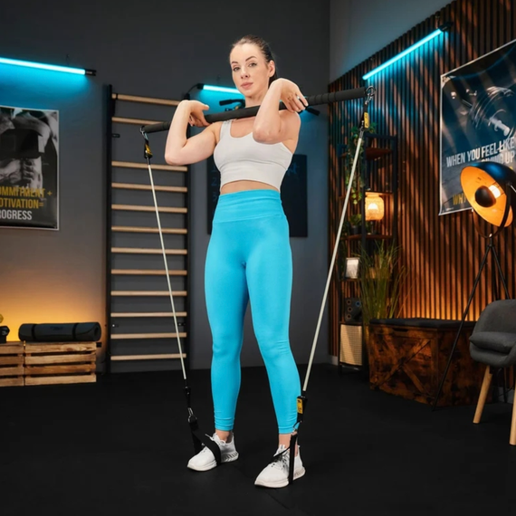 Палиця гімнастична з еспандерами Trex Sport TX-023TS 14-74кг | Зображення 5