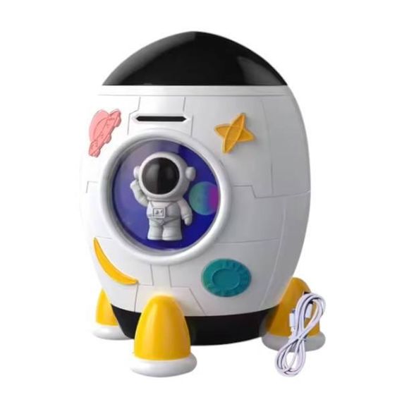 Сейф копилка Ракета электронная музыкальная Черная