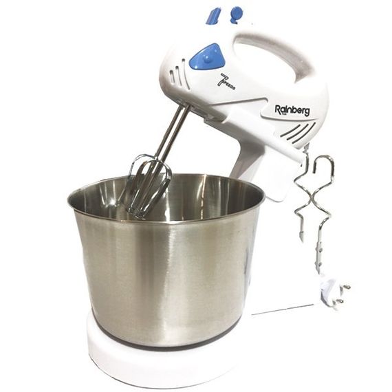 Миксер RNB RB-1006 White кухонный с чашей 2л с насадками из нержавеющей стали, 7 скоростями мощностью 500 Вт (2086_200129) | Зображення 5
