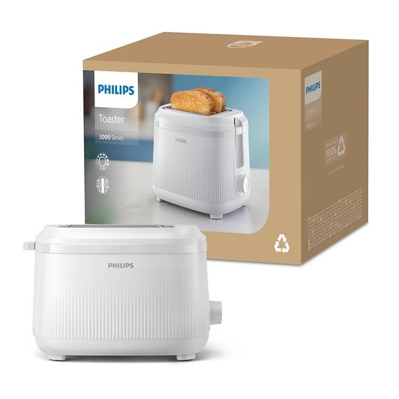 Тостер Philips Series 3000 900Вт, пластик, підігрів,разморозка, білий (HD2511/00) | Зображення 4