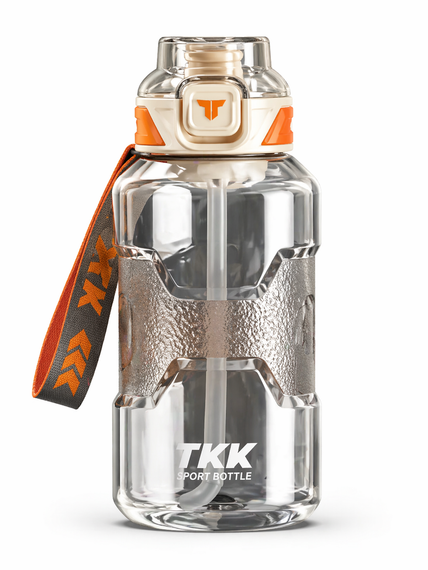 Спортивная бутылка TKK 1500 мл (1.5 л) - Белая Tritan BPA-free, ударопрочная эко-бутылка с антискользящей вставкой