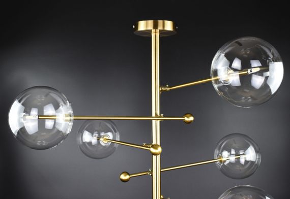 Люстра стельова на 6 лампочок 26740 Латунь 63-83х80х80 см. | Зображення 5