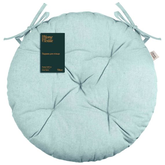 Подушка для стільця Ardesto Oliver, Ø40см, 100% бавовна, бірюза (ART03OT)