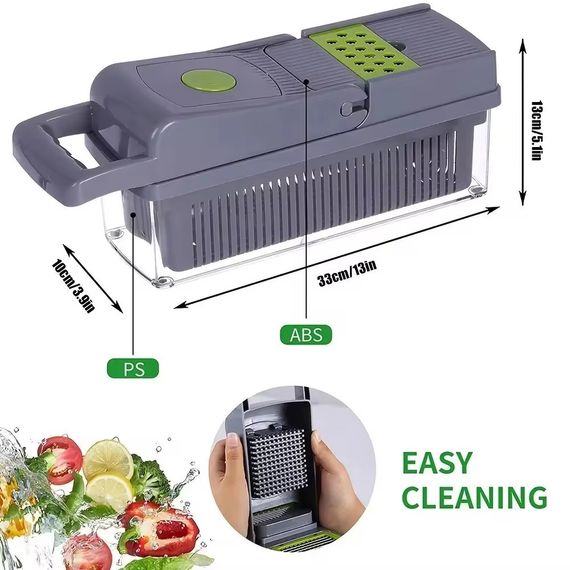 Універсальна овочерізка - мультислайсер Nicer Dicer 25 в 1 · Терка - подрібнювач з контейнером, 25 предметів | Зображення 3