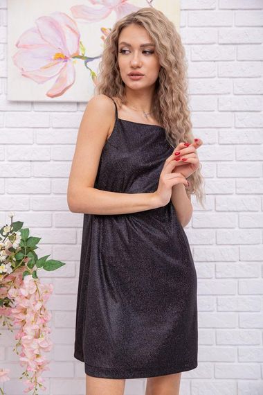 Мини-платье на бретелях черного цвета 115R0464