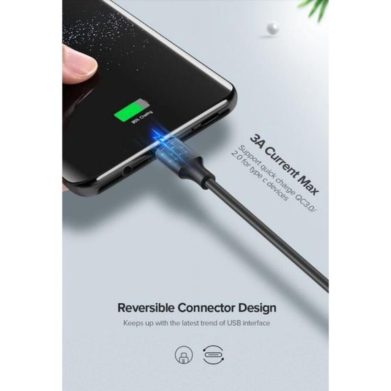 Дата кабель USB 2.0 AM to Type-C 2.0m US287 Black Ugreen (60118) | Зображення 3
