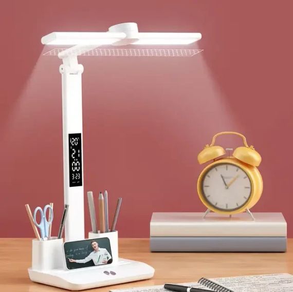 Настільна LED лампа VHG 801S акумуляторна з годинником 6W 800lm 3000-6000K | Зображення 1