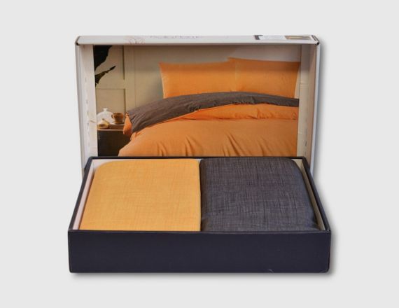 Комплект постельного белья Bella Home Ranforse 200×220 см Yellow-Antrasit